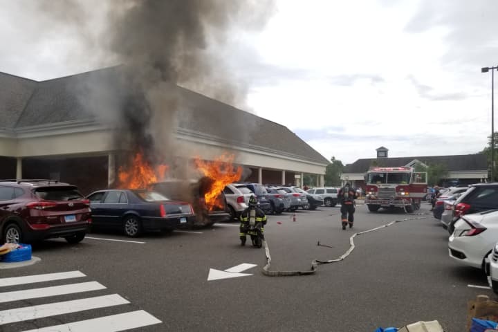 Van Becomes Engulfed In Flames At Trader Joe's In Danbury
