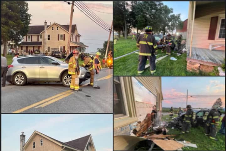 House Bursts Into Flames After 2-Car Crash In Central PA (PHOTOS)