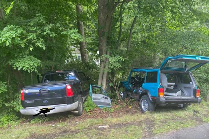 UPDATE: 1 Airlifted, 2 Others Injured After Hunterdon County Crash Sends Truck, SUV Into Woods