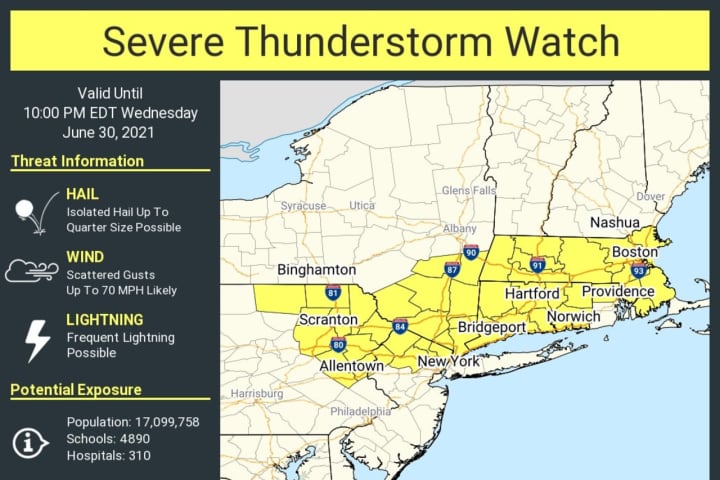 Severe Thunderstorm Watch In Effect For Most Of Region