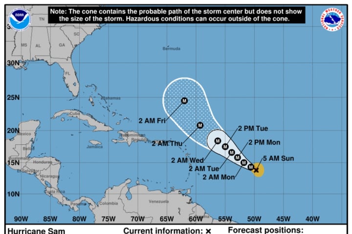 Sam Now A Monster Category 4 Hurricane With 145 MPH Winds; Latest Projected Path