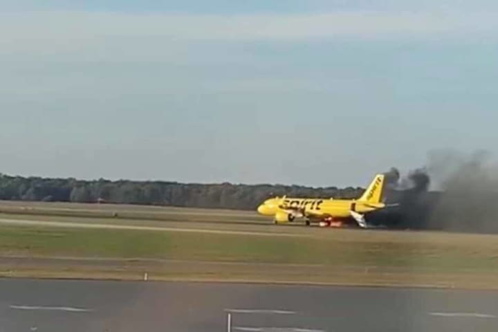 Spirit Airlines Plane Erupts In Flames Before Take Off In Atlantic City (PHOTOS, VIDEO)