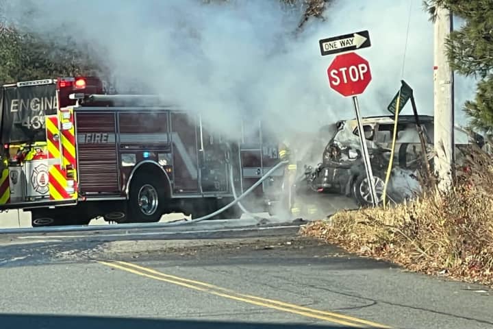 Fiery Crash Closes Route 17