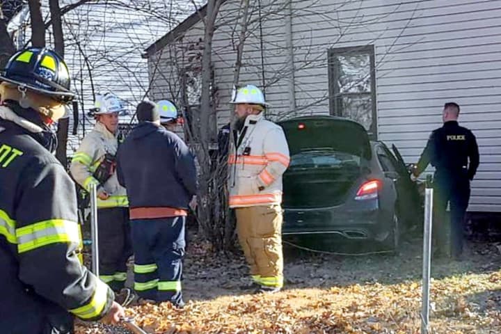 Sedan Barrels Into House Just Off Route 17
