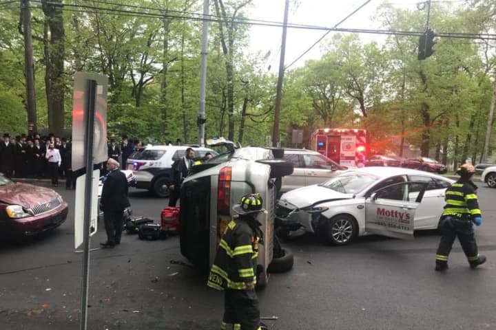Injuries Reported In Three-Car Rockland Rollover Crash
