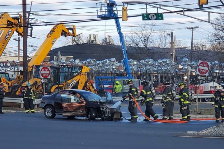 Vehicle In Route 17 Crash Bursts Into Flames