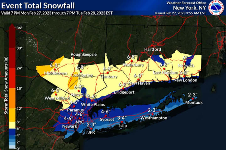 Projected Snowfall Totals Increase For Major Winter Storm Headed To Region