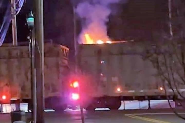 Firefighters Douse Overnight Freight Train Blaze In Maywood