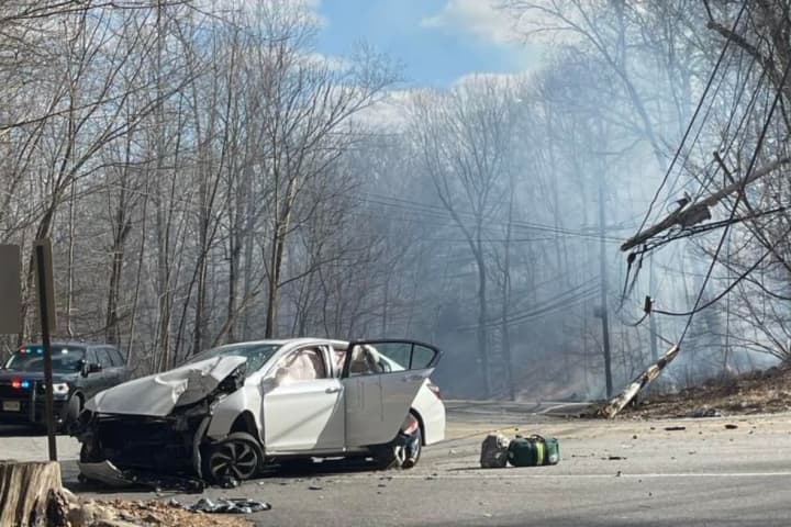 Sedan Packed With 8 Teens Slams Into Pole In Upper Saddle River, Downs Wires, Ignites Fires