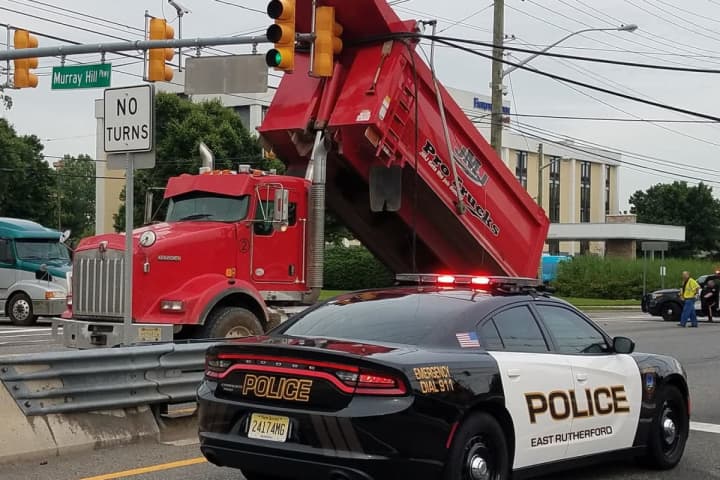 Dump Truck Snags Wires, Closes Route 120 In East Rutherford