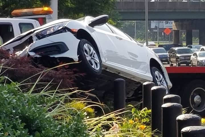 PHOTOS: The Barriers Worked! Car Crashes Into Paramus Wendy's -- Almost