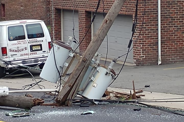 PHOTOS: Commercial Van Splits Utility Pole, Closes Busy Fairview Road
