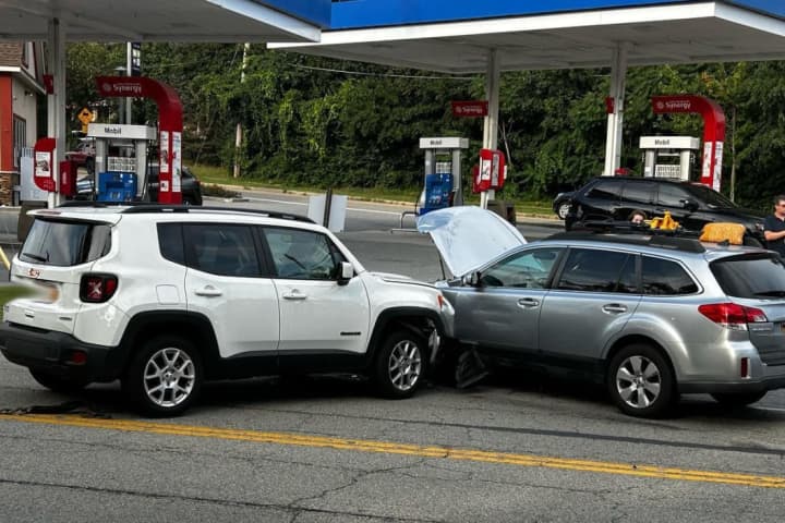 Person Sent To Trauma Center After 2-Car Crash In Front Of Northern Westchester Gas Station
