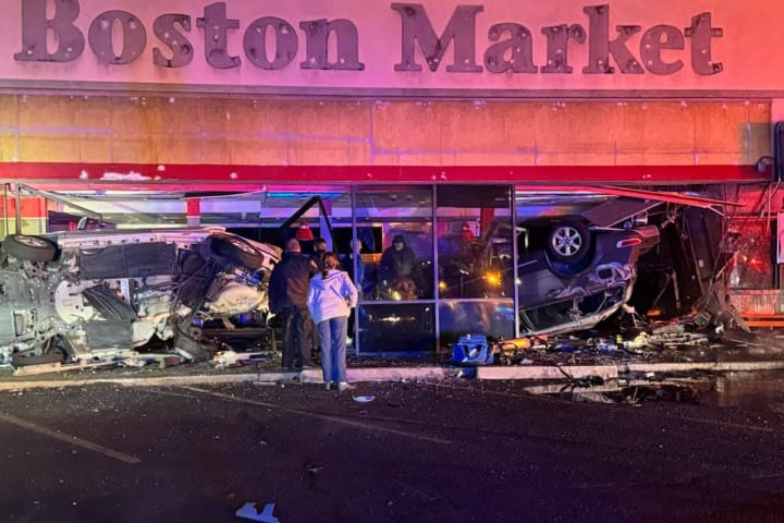2 Cars Create Impromptu Drive-Thru Lane After Crashing Through Boston Market In Saugus