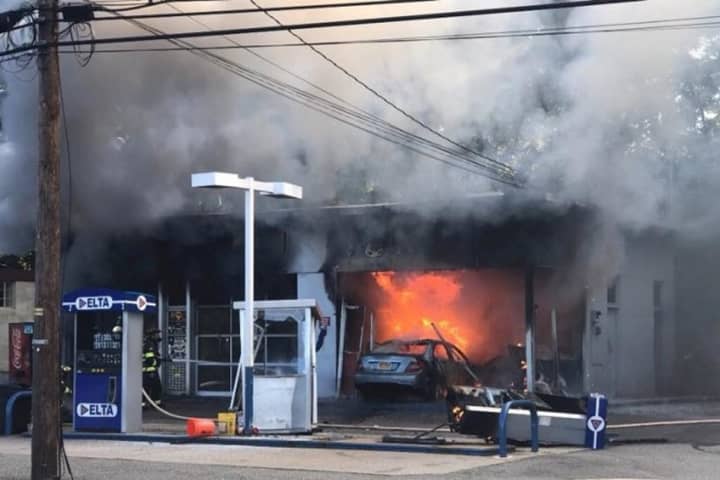 Ramsey Gas Station Blaze: Driver, 44, OK After Car Plows Through Pumps