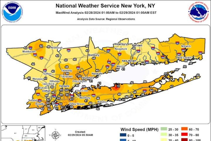 72 MPH Wind Gust Reported During Storm: Here's Rundown From Region