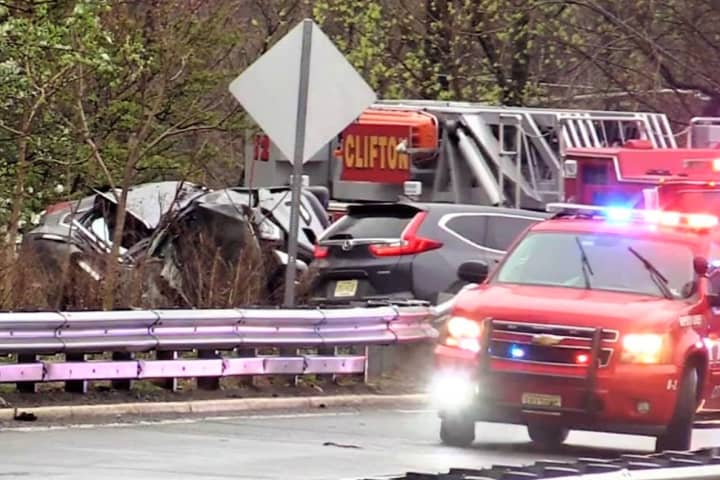 Driver With Serious Head Injury Freed In Route 46 Rollover Crash In Clifton