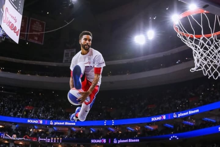 'BRB,' Says 76ers Halftime Dunker After Freak Spinal Cord Accident
