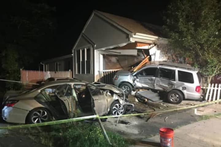 Chain Reaction: Car Crashes Into SUV That Strikes Hamden Home, Hospitalizing One