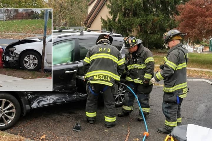 Hackensack Firefighters Free Driver In Crash