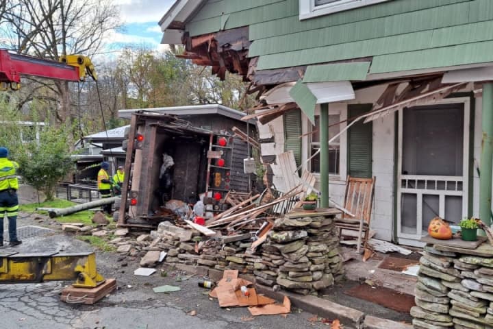 Garbage Truck Crashes Into Home In Sullivan County