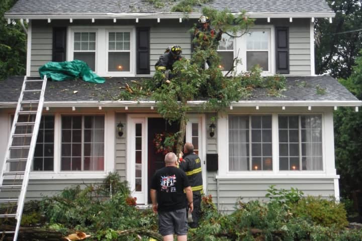 STORMY FRIDAY: Homes Hit By Tree In Glen Rock, Lightning In Ramsey