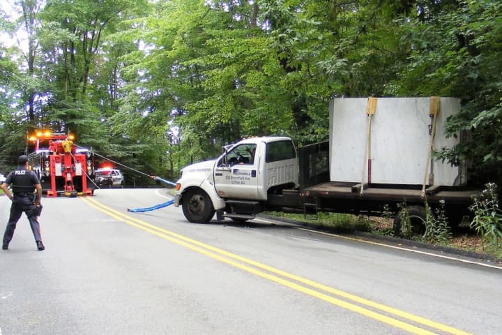Notorious Washington Township Hill Claims Another Vehicle: Truck Hauling Granite