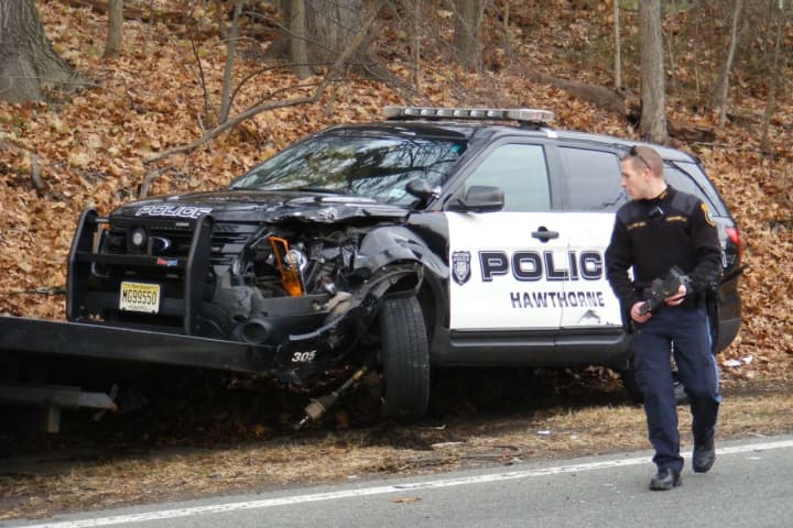 Hawthorne Police Officer, Motorist Hospitalized After Crash