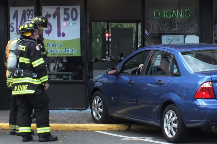 Car Slams Into Front Of Waldwick Dry Cleaners