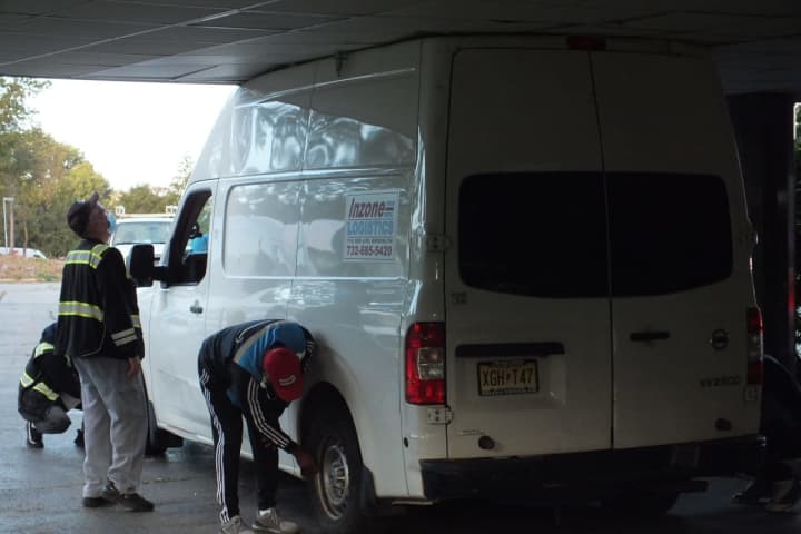 Again? Amazon Van Gets Wedged Under North Jersey Building