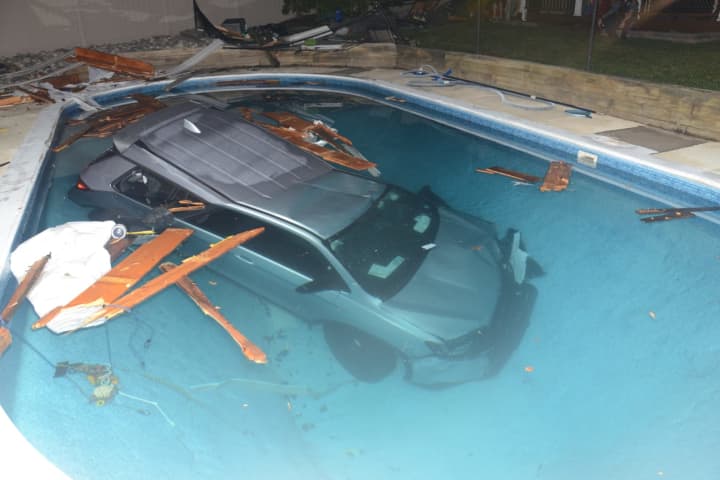 NJ Driver Rescued By Officer In Pool Plunge Gets Careless Driving Ticket