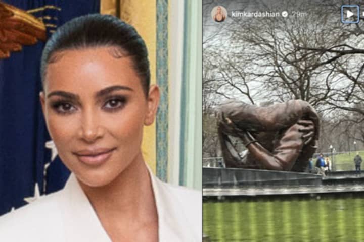 Kim Kardashian Shares Story Of 'The Embrace' Statue In Boston On Instagram