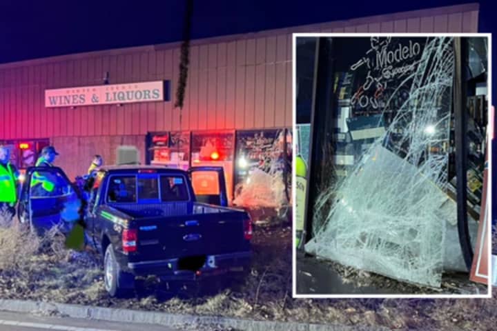 Driver Injured After Crashing Truck Into Wrentham Liquor Store: Police