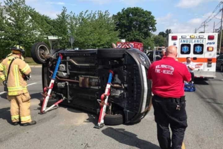 Two Hospitalized From Morning Rollover Crash In Greater Boston Area