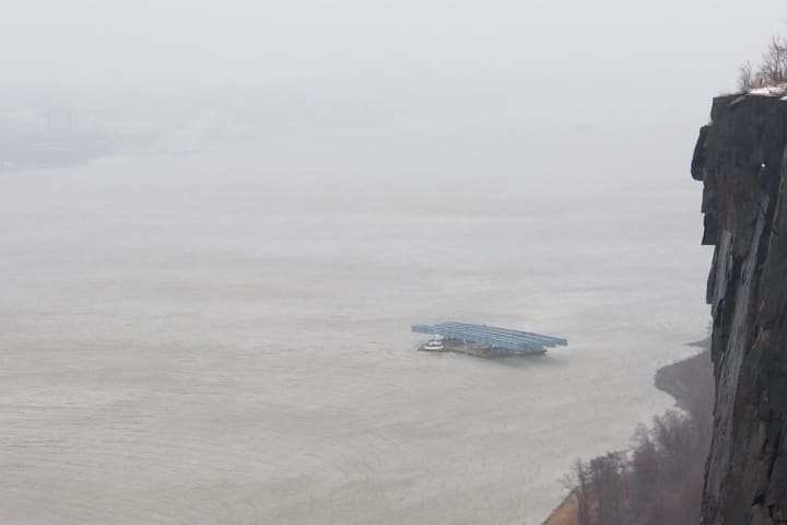 Coast Guard Beaches Six Barges That Went Loose On Hudson