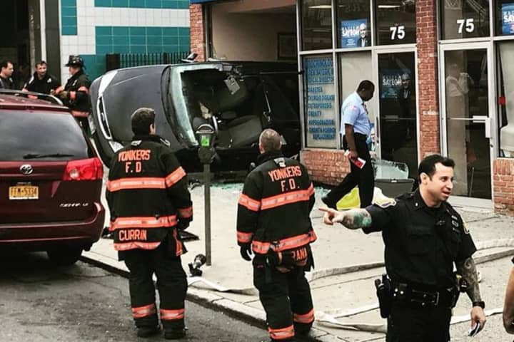 Car Crashes Into Westchester Building
