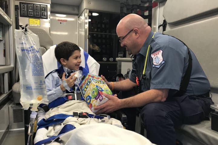 Stamford EMS, Paramedics Donate Toys To Pediatric Patients