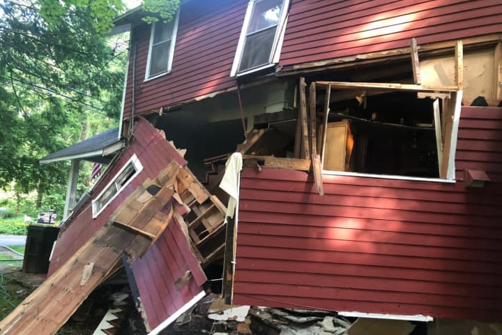 Banksville FD Responds To Stamford Explosion, Partial Home Collapse
