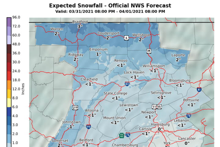 National Weather Service Forecasts Snow This Week In PA
