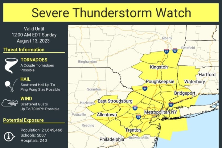 Severe Thunderstorm Watch Now In Effect For Fairfield County