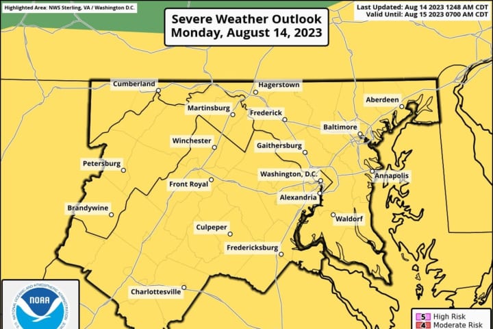 Tornado Warnings Issued In Parts Of Maryland, Virginia