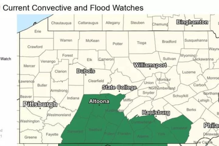 National Weather Service Issues Flood Watch For Central Pennsylvania
