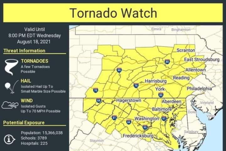 NWS: Tornado Watch Issued In Central Pennsylvania As Part Of Severe Weather Pattern