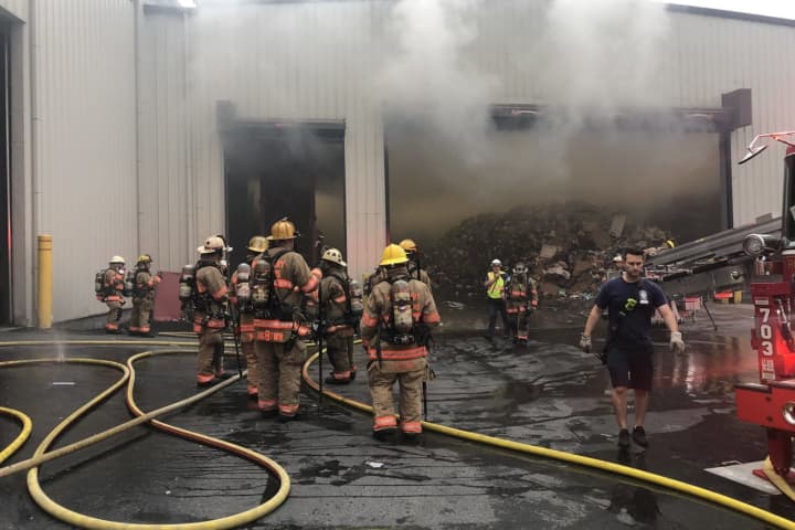 Dozens Of Firefighters Battle Montgomery County Recycling Center Fire (VIDEO)