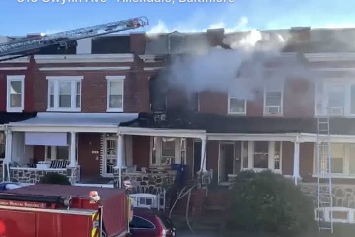 Firefighters Battle Morning Row Home Fire In Baltimore