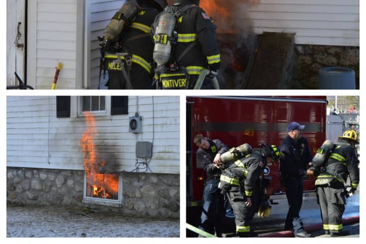 Central Mass Firefighters Battle Back Flames In Home's Basement