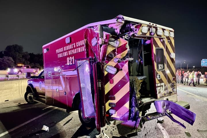 Firefighters Injured By Tractor-Trailer Slamming Into Ambulance In MD