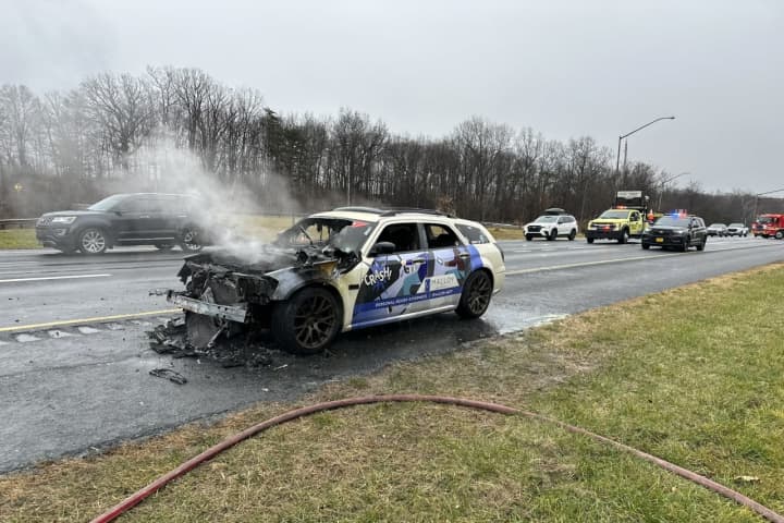 Car Being Towed Catches Fire On I-270 In Montgomery County