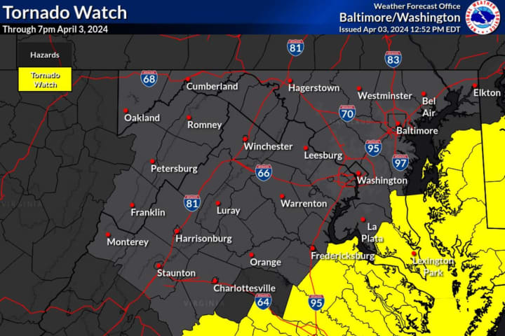 Tornado Watch Issued For St. Mary's County