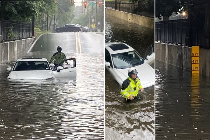 3 Feet High And Flooding: Motorist Rescued From Partially Submerged Sedan In Glen Rock (PHOTOS)